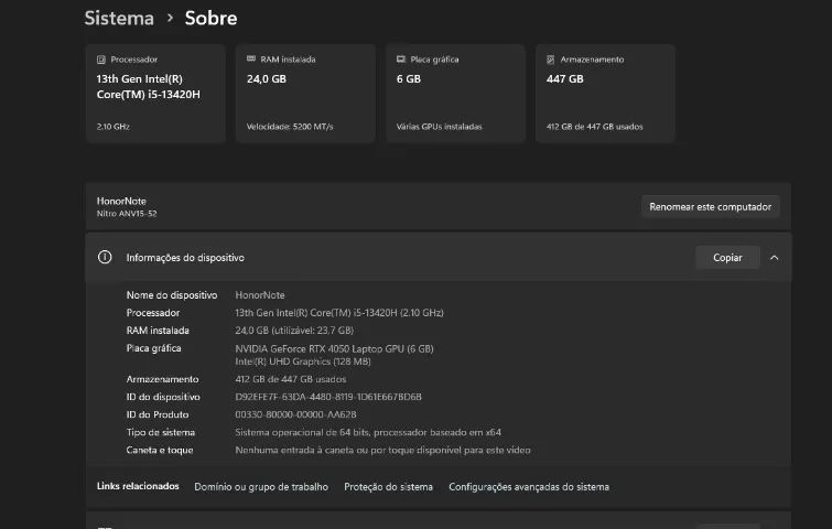 Notebook Gamer Acer Nitro V15