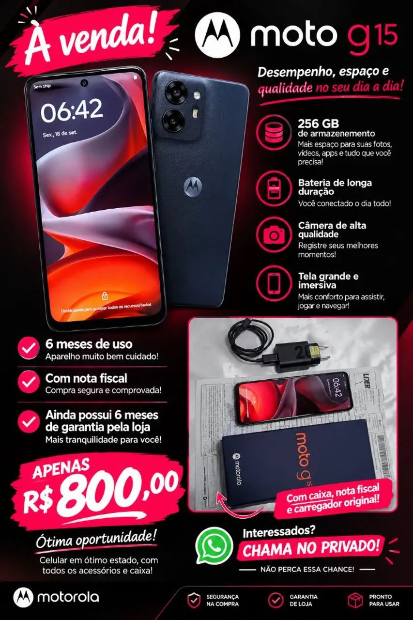 Celular moto g 15 256 gb