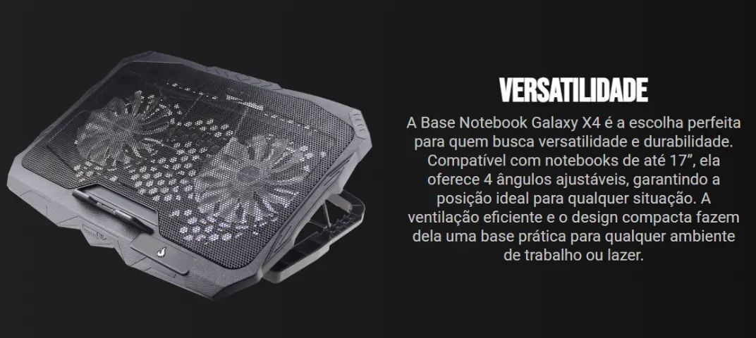 Base suporte para notebook Rise Mode, dual fan led, novo, lacrado! - Foto 6