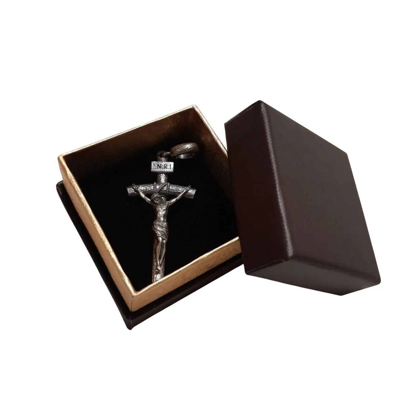 Pingente crucifixo católico em prata maciça  - Foto 5