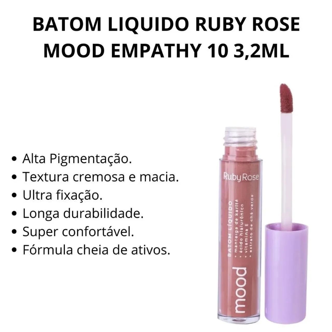 Batom Liquido Ruby Rose Mood Nude (10 Empathy) - Foto 2