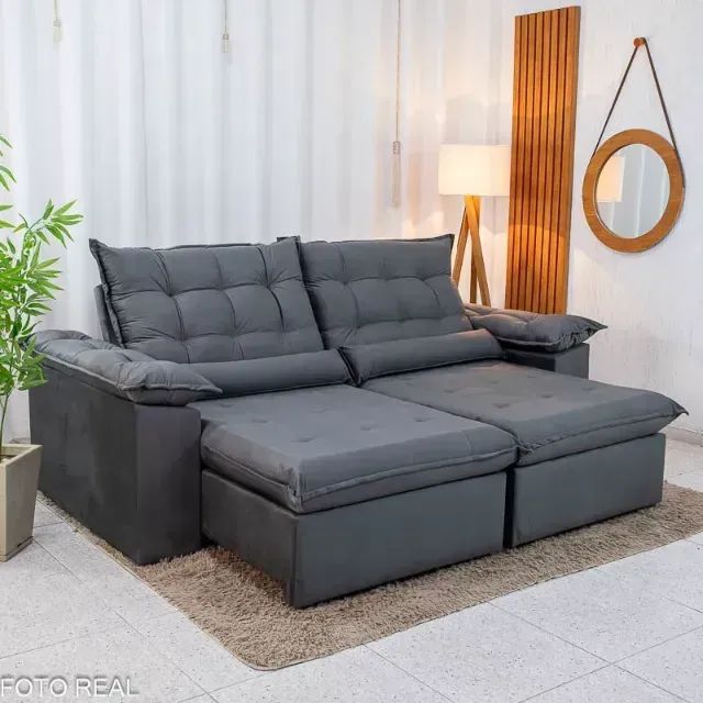 Sofá Retrátil e Reclinável Emanuelly 2.30m  Produto Novo!  Pronta Entrega!