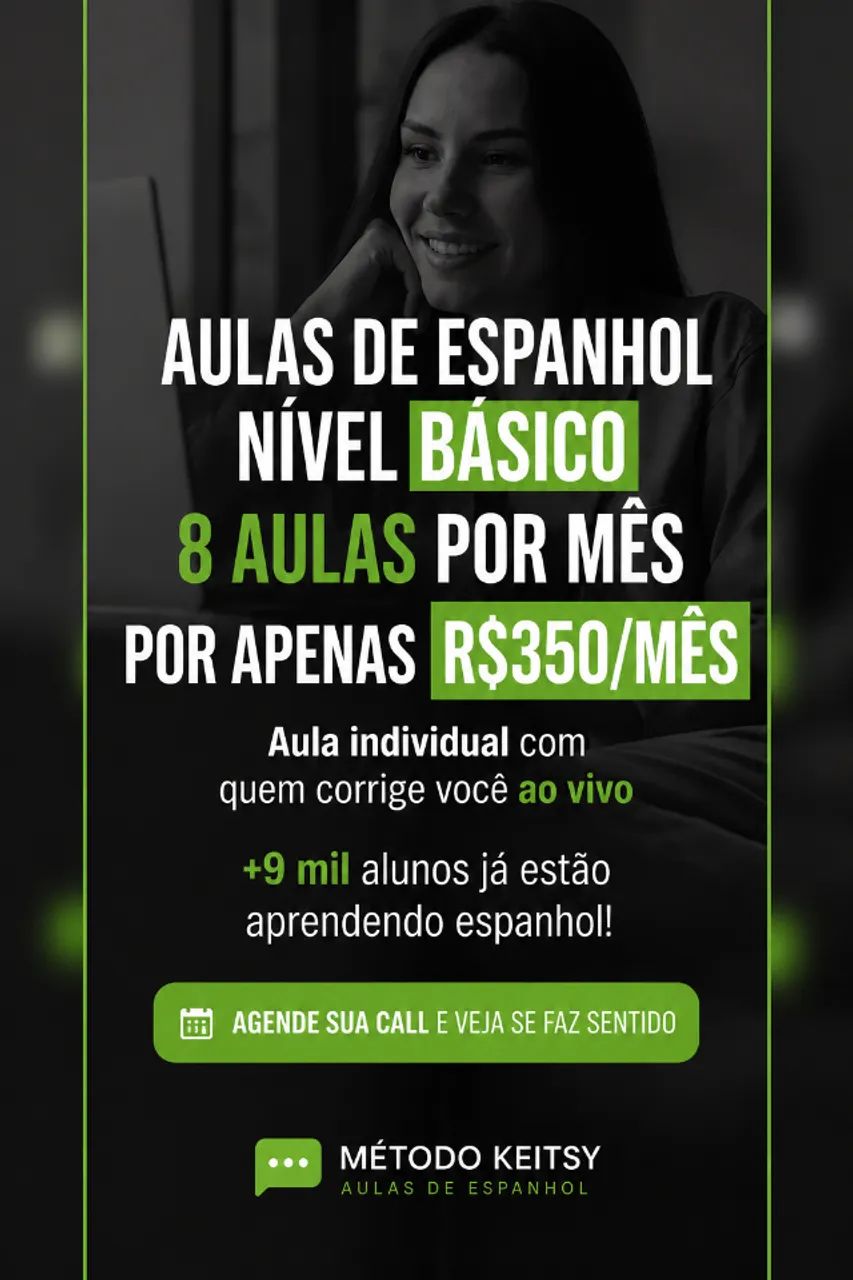Aulas de espanhol 100% online 