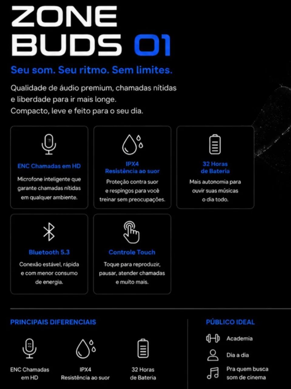 Fone de ouvido bluetooth Wearzone - Foto 2