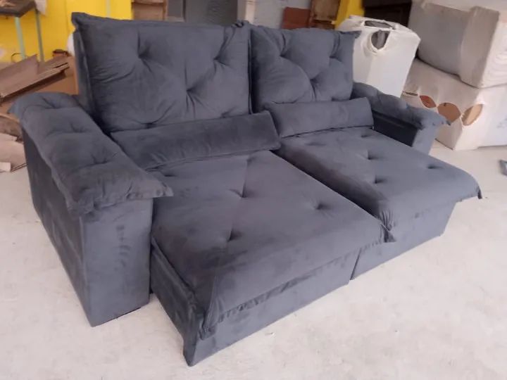 SOFÁ RETRÁTIL 2,30 CINZA