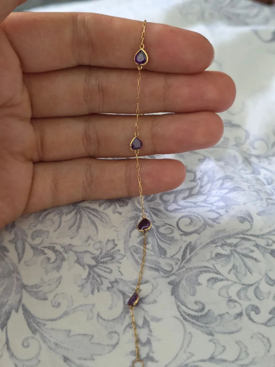 Pulseira de ouro 750 com corações e zirconia  - Foto 4