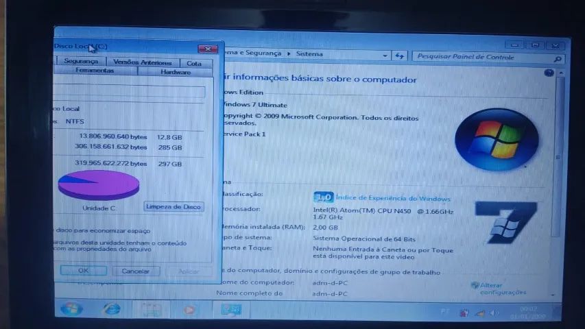 Mini notebook Marca Megaware, Processador Intel Atom N450 1.66ghz (ref 17) - Foto 3