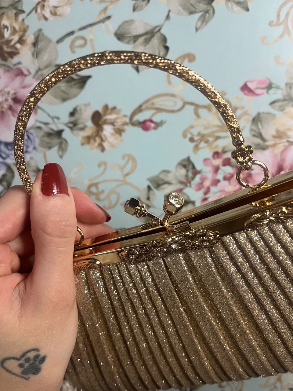 Bolsa Clutch Vintage Dourada - Foto 4
