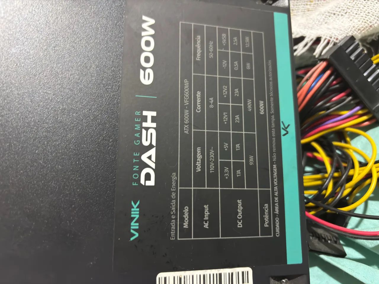 Fonte Vinik Dash 600W V3 - R$100 - SEM CAIXA