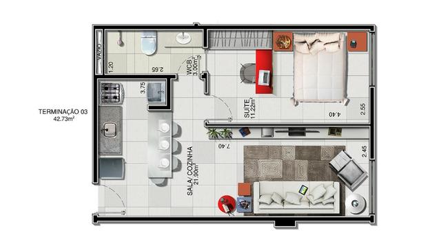 Quarto e Sala na Ponta Verde. Próximo ao Bom preço - Foto 5