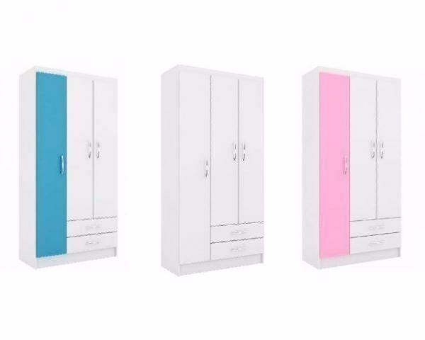 Guarda roupa evidencia com 3 Portas e 2 Gavetas