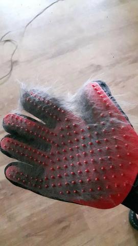 Luva Escova Nano Magnetica tira Pelos dos Pets Cães e Gatos