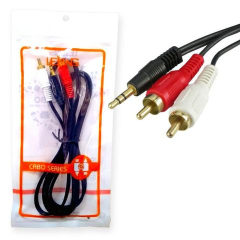 Cabo de Áudio Auxiliar P2 Macho Para 2 Rca LE-1008-1 Lelong 1,5 Metro