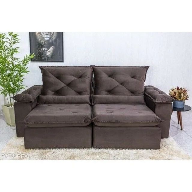 Sofá Retrátil Reclinável 2.30m Roma rf66m - Foto 2