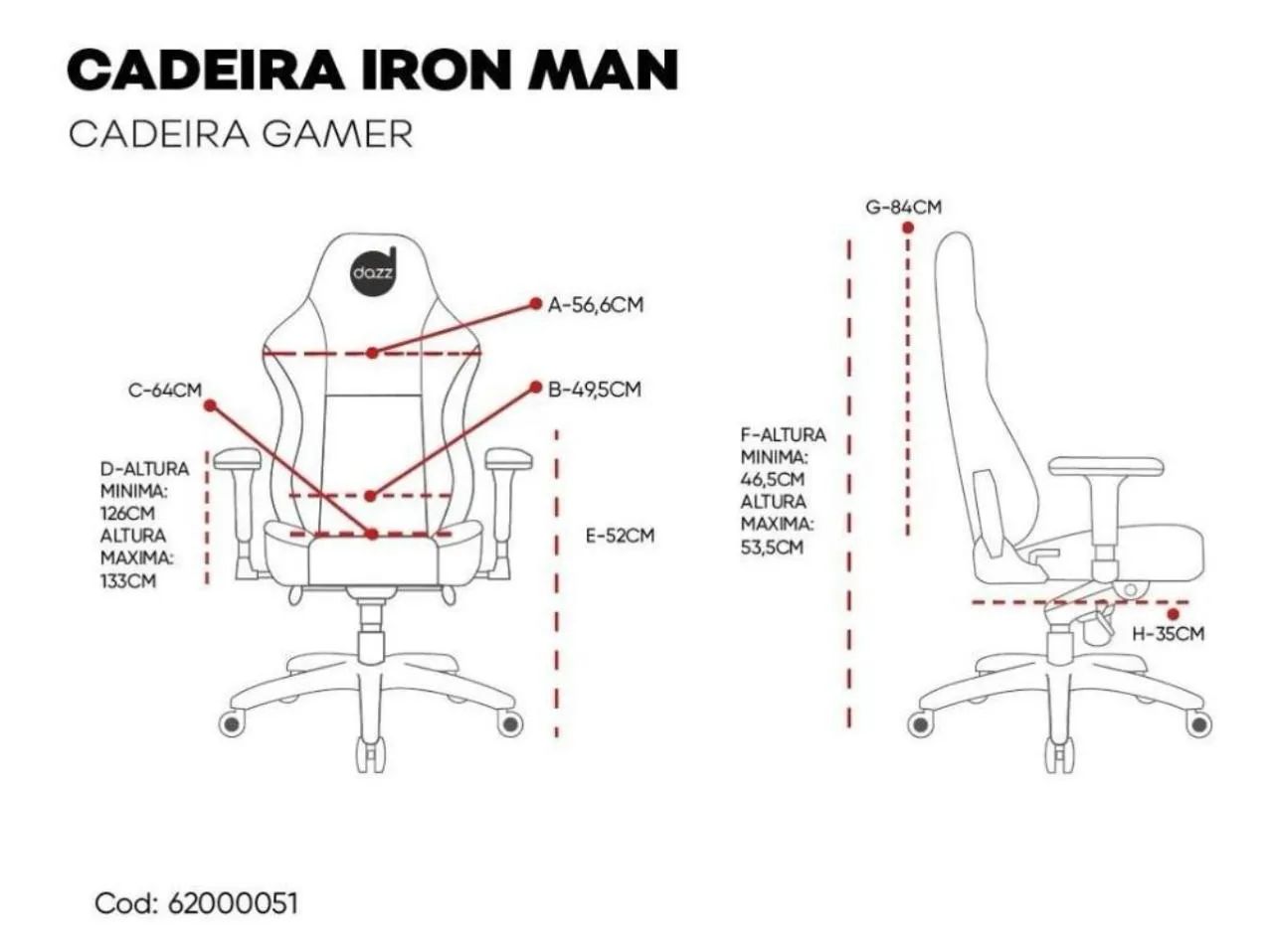 Cadeira gamer (Homen de ferro )Iron Man MARVEL - Foto 4