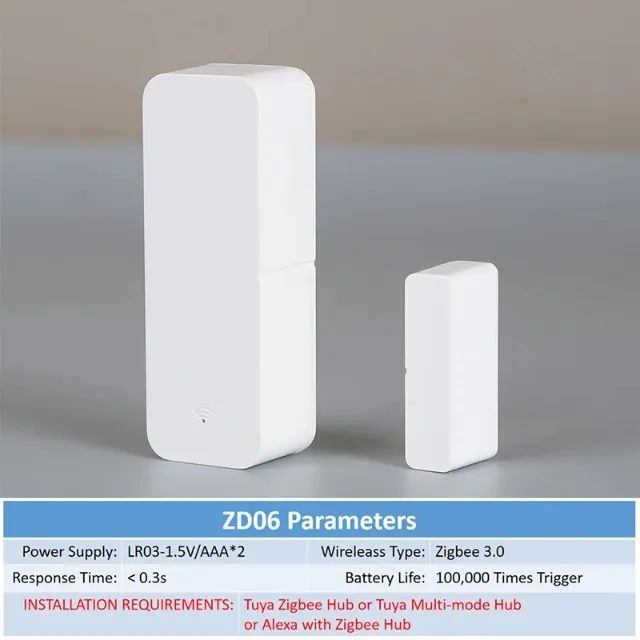 Sensor de Porta Zigbee janela magnético AlarmeTuya Casa Inteligente segurança COD-AM569  - Foto 2