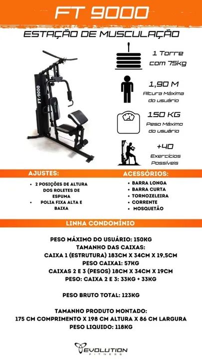 Estação de musculação FT-9000 Evolution - Foto 3