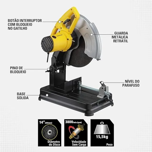 Serra de Corte Rápido 2.200W 14 Pol. - STANLEY-SSC22