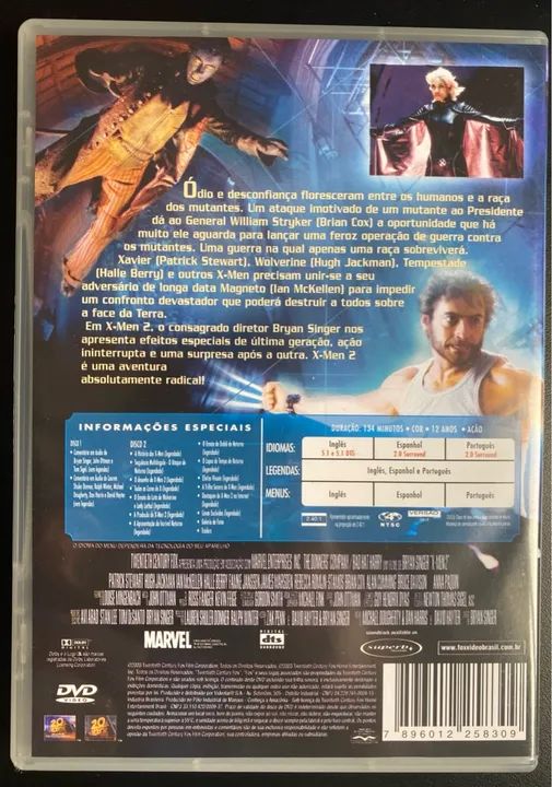 DVD X-Men 2 - Edição Especial 2 discos com luva e 4 cards - CDs