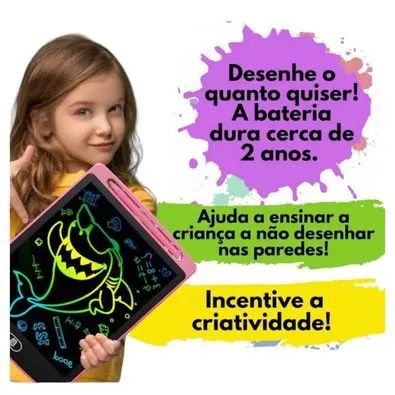 Lousa Mágica Tablet Grande Brinquedo Infantil Lcd Menino Menina - Foto 3