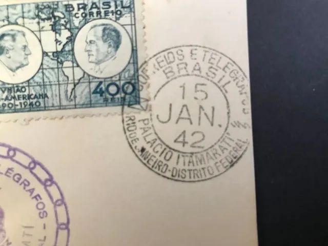 Folha Postal Selo de Carta Filatelia Carimbo Itamarati 1940 - Foto 3