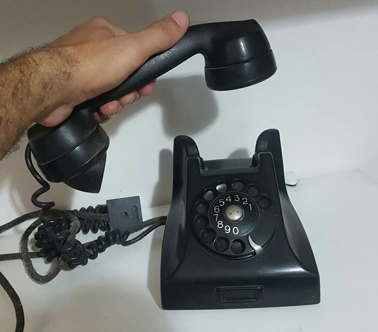 Vintage black rotary phone with original cord wire 3kg64276690970625124