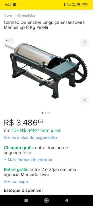 Ensacadeira ou canhão para linguiça etc  - Foto 3