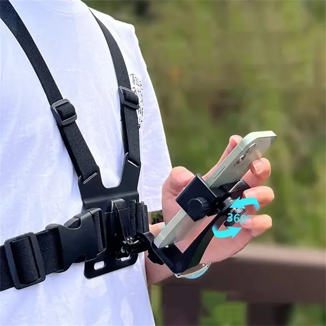 Suporte peitoral 2 em 1 celular e câmeras GoPro 