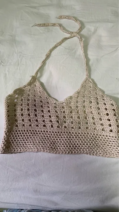 Top Crochê Bege