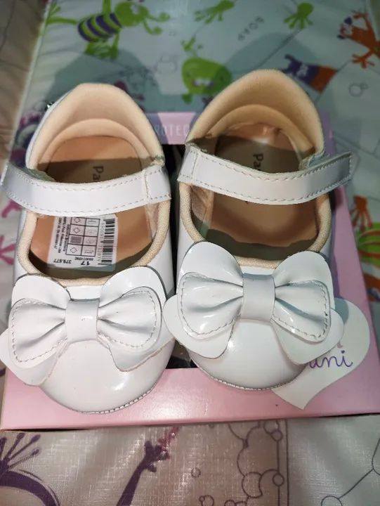 Sapato Pampili Nina branco com laço n. 17 - Foto 2
