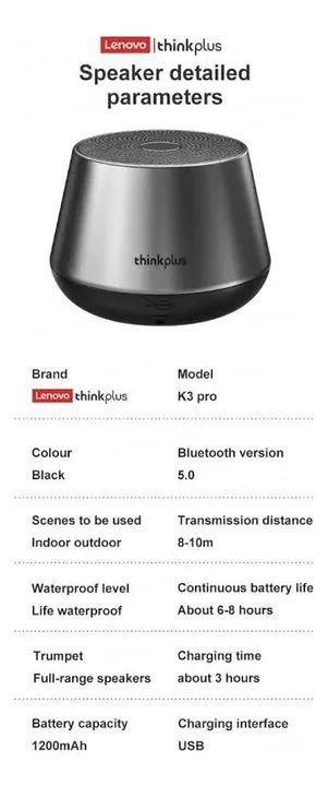 Caixa de Som Bluetooth Lenovo K3 Pro - Foto 5