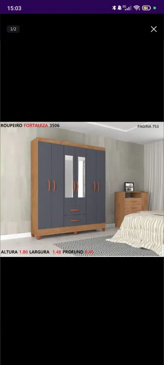 Guarda-Roupa Fortaleza 3506 - 6 Portas - Novo