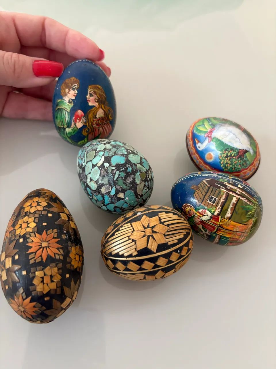 Ovinho russo nina litkin pintado a mao