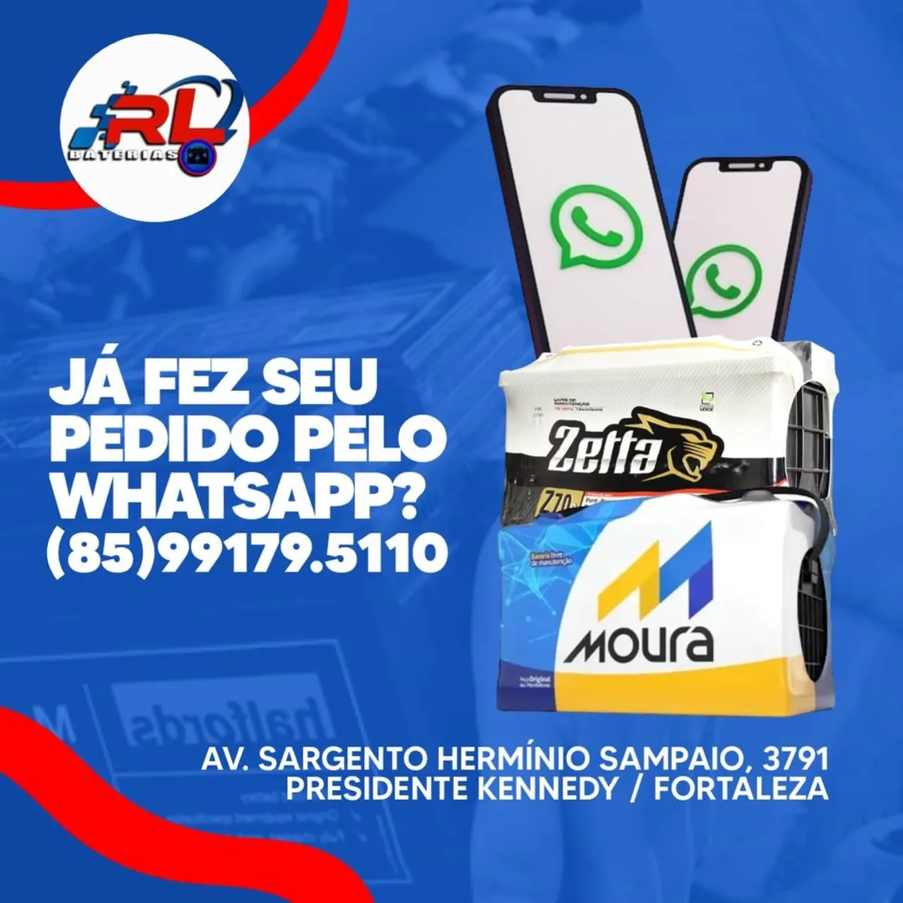 Baterias Zetta e Moura - Peças para Carros