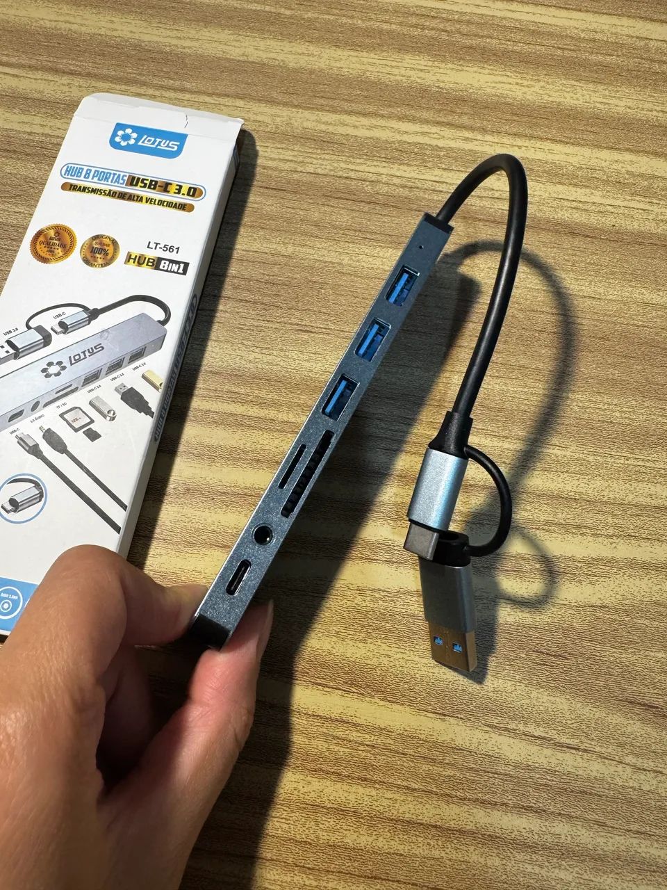 ? Hub USB 3.0 Lotus 8 em 1 - Alta Velocidade - Foto 3