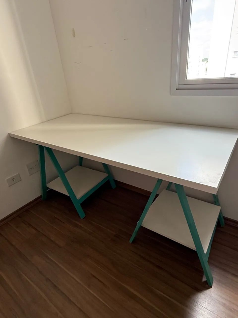 Mesa de Escritório com Tampo Branco - Foto 5