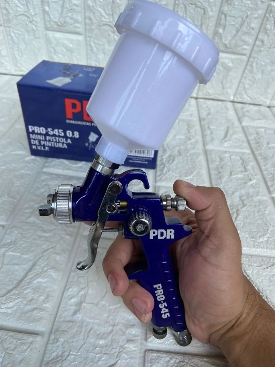 Pistola de Pintura Gravidade - modelo HVLP Mini PDR-PRO 535 Bico 0.8 mm 125 ML - Foto 3