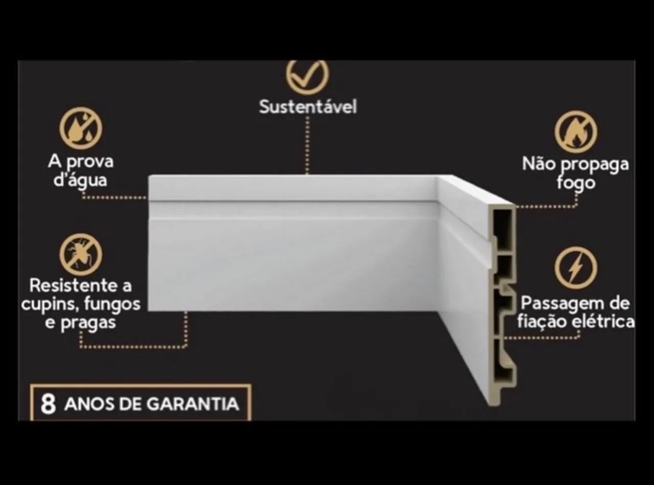 Rodapé poliestireno 7cm e 10cm - Foto 2