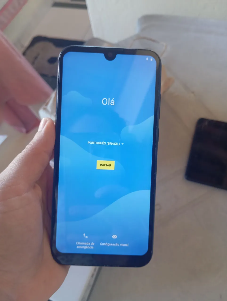 Moto e6s Usado: kit de manuais, ferramenta de remoção do chip, cabo de sincronização, etc