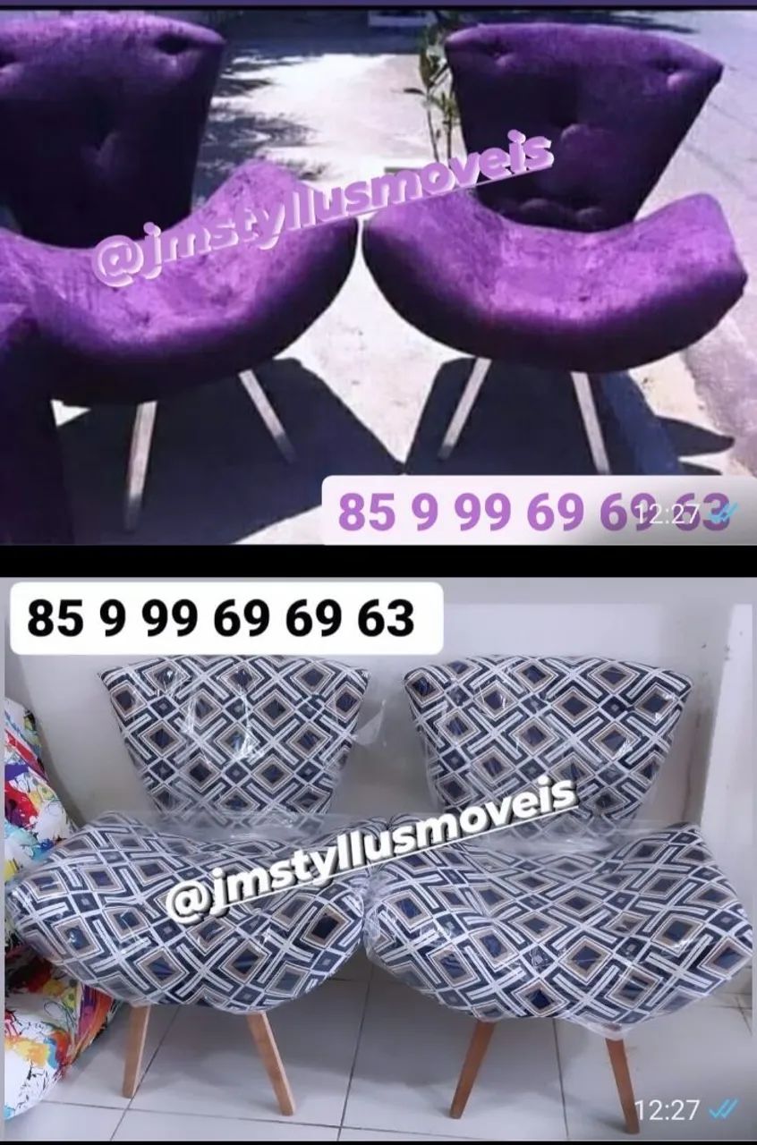 Poltronas Azuis Elegantes e Confortáveis - Jmstylusmoveis - Foto 4