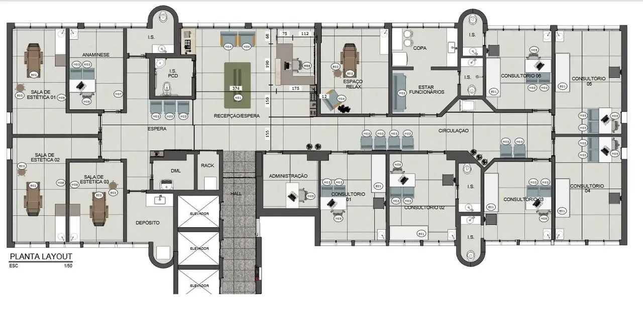 Conjunto de Consultórios para aluguel - 300mts - semi mobiliado - Funcionários/BH