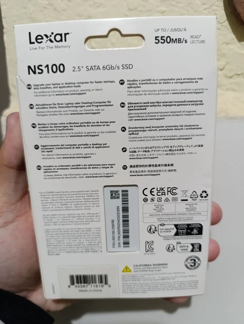 SSD Lexar NS100, 256GB, SATA III, 2.5", Leitura: 520MB/s Novo - Foto 2