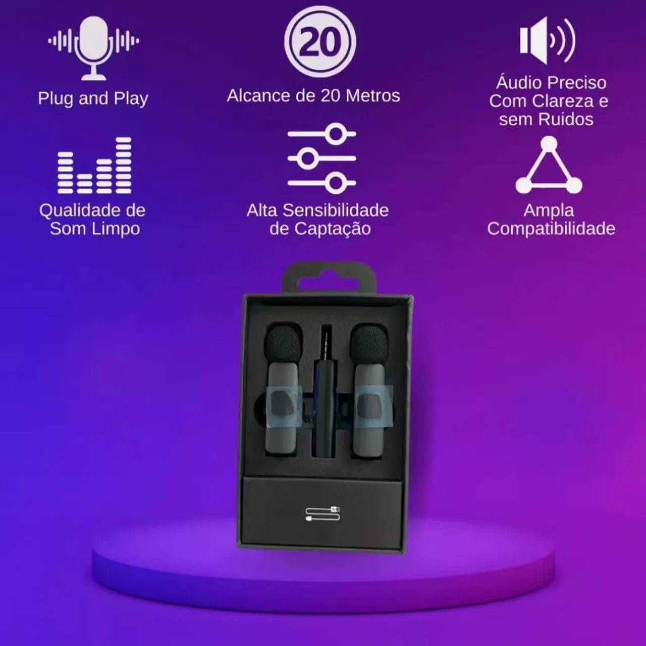 Microfone Lapela Duplo para Celular Smartphone Tipo C e iPhone- Alta Qualidade de Som! - Foto 4