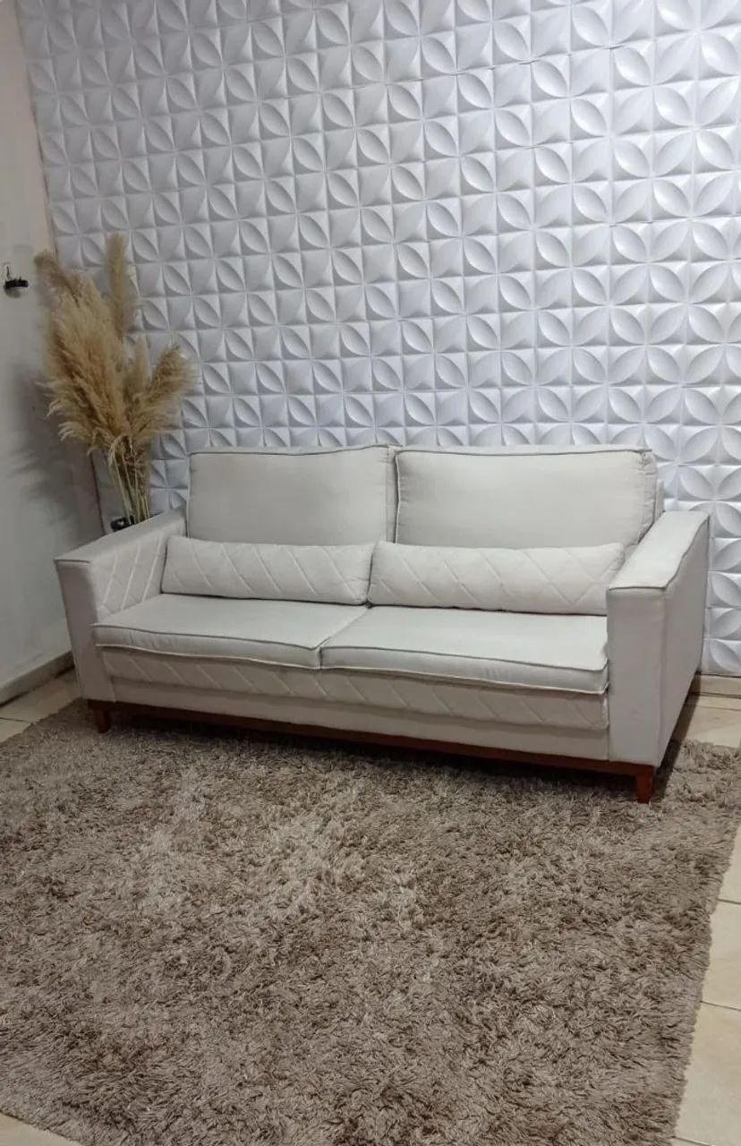 Sofá Living Tecido Linho  - Foto 3