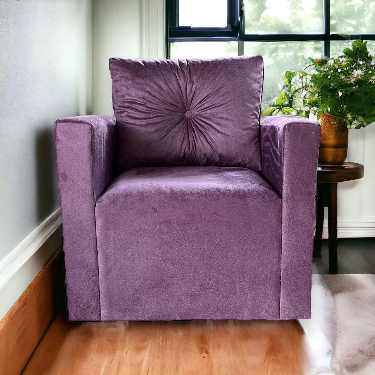 Poltrona de um lugar com almofada soltas em tecido Suede várias cores novos - Foto 2