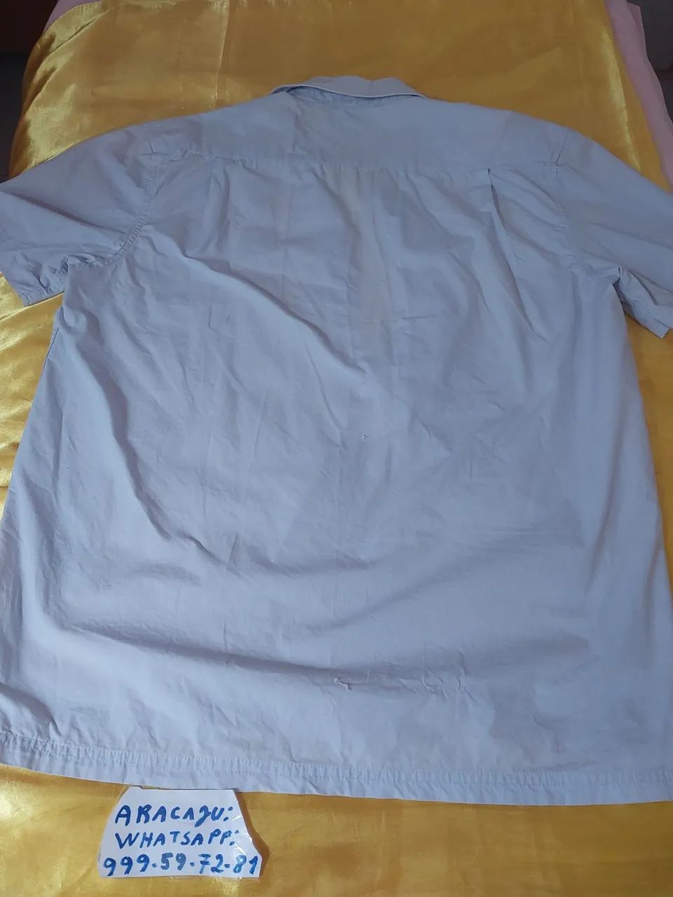 Camisa social masculina azul claro, adulto. - Foto 3