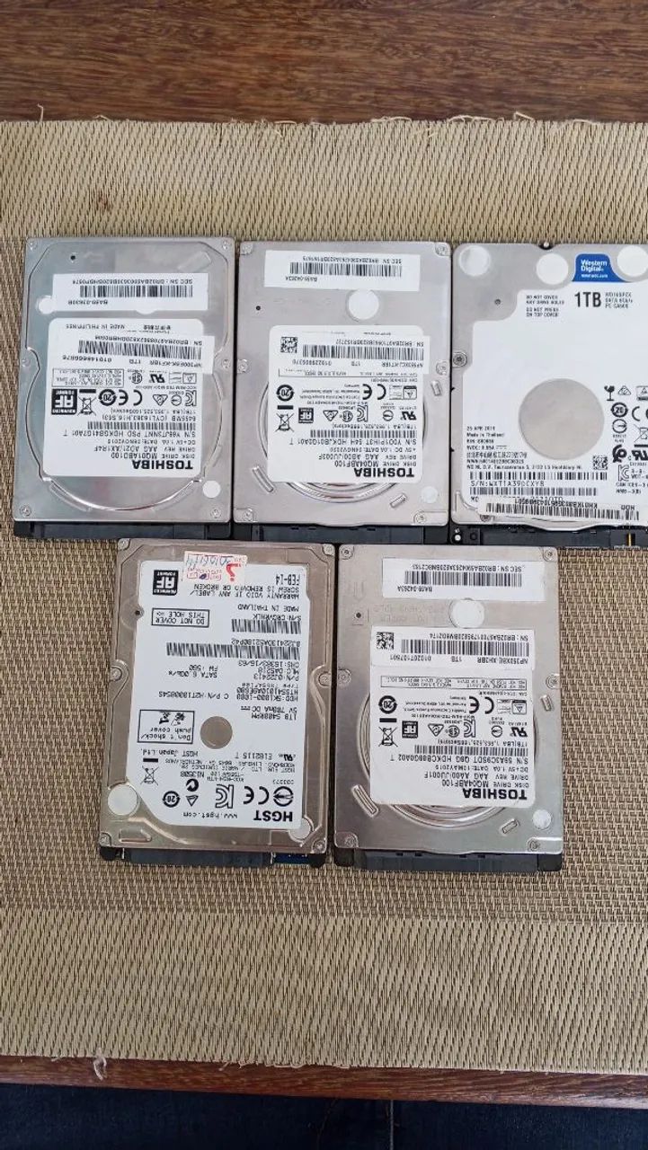 Lote 5 HDs 1 TERA 