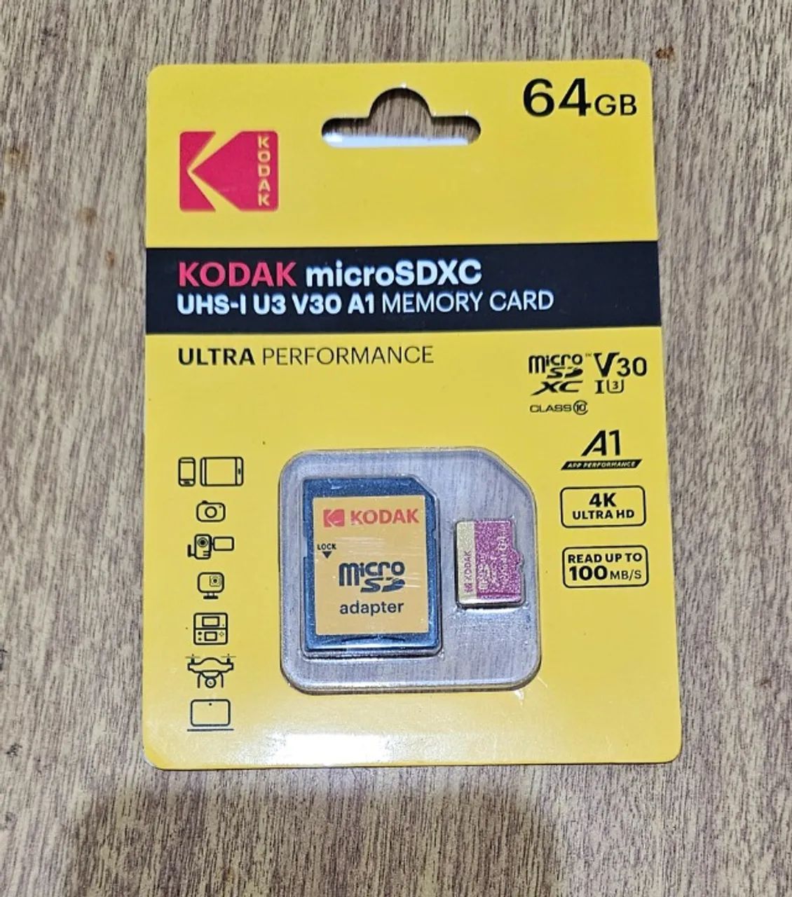 Cartão Memoria Micro SD 64gb KODAK Classe 10, U3 Smartphone, Tablet, Câmera - Entrega