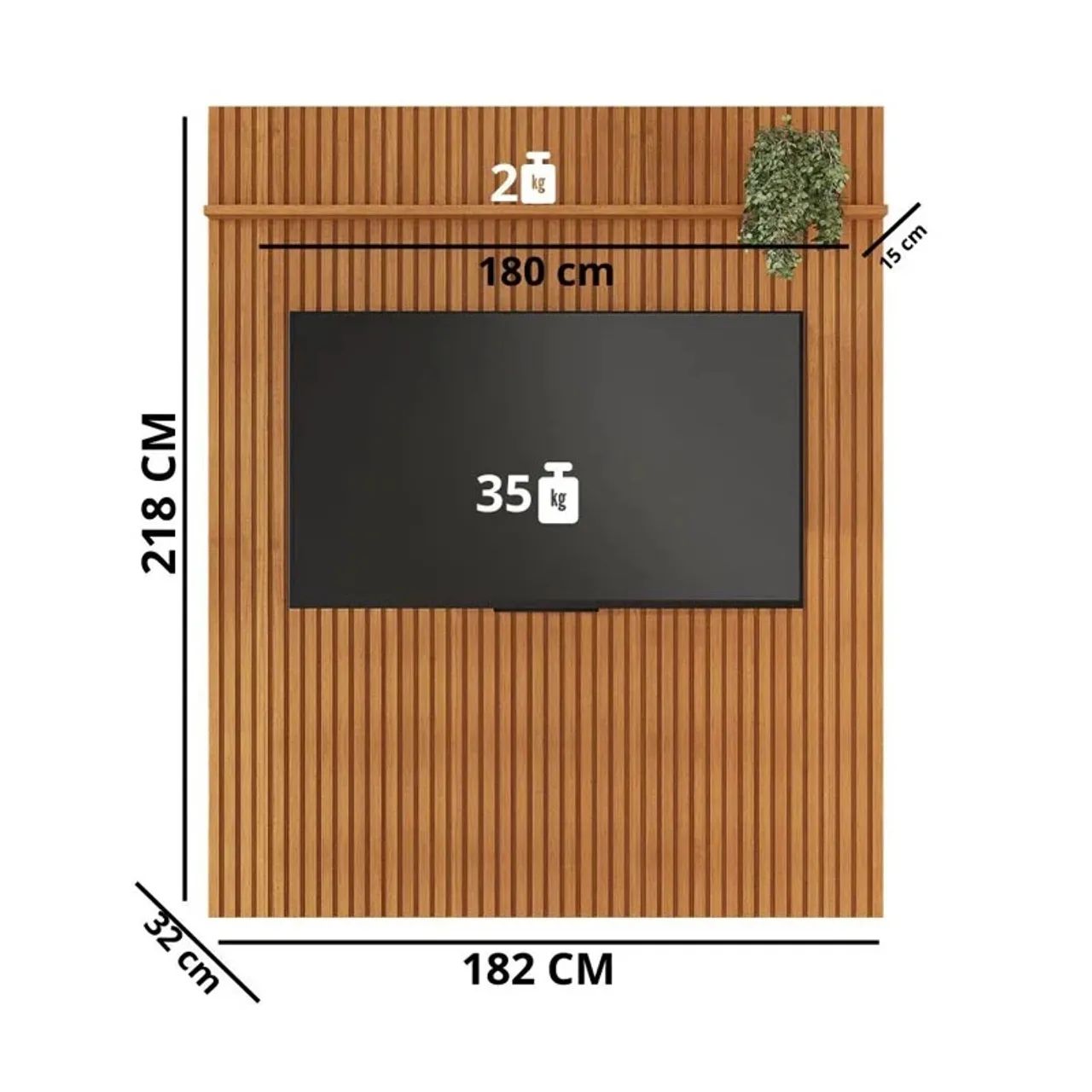 Painel Larg. 1.82m Cinamomo Ripado rf766 - Foto 2