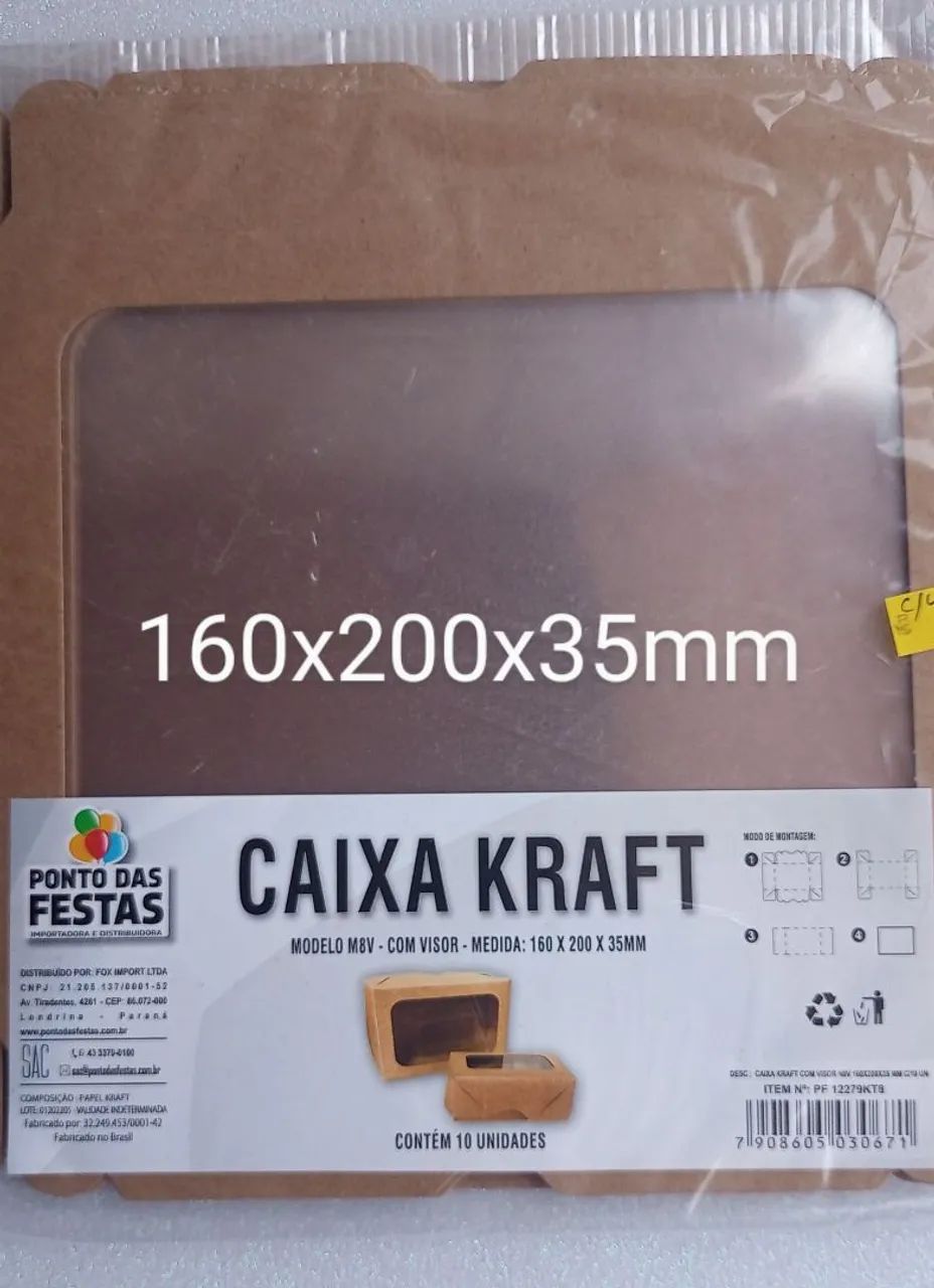 Caixa Kraft com visor. - Foto 3